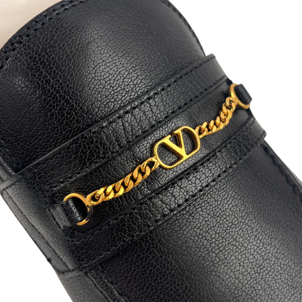 VALENTINO Black Leather Loafers Size 9 UK LHQ2097