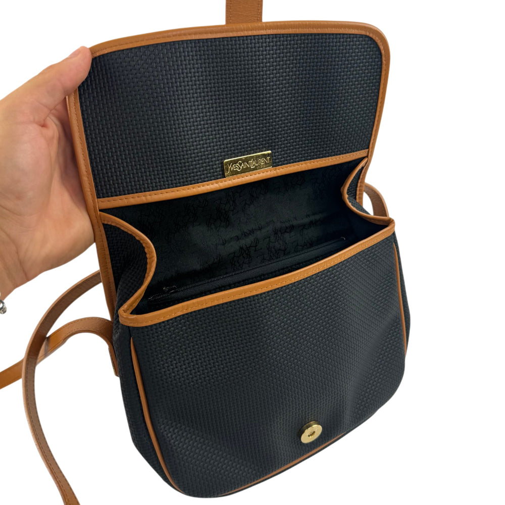 SAINT LAURENT Black/Brown Crossbody Bag LHQ2104