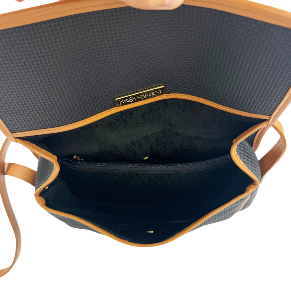 SAINT LAURENT Black/Brown Crossbody Bag LHQ2104