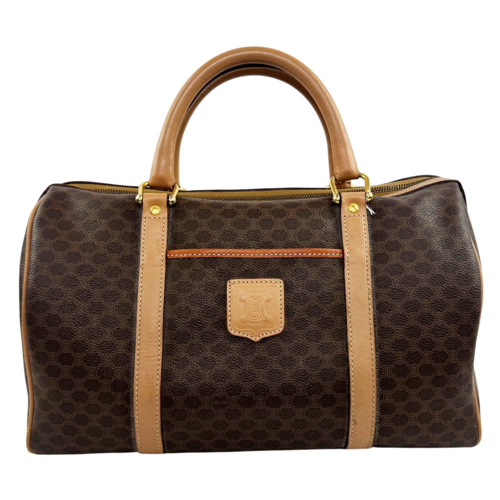 CELINE Brown Macadam Boston Bag LHQ2105