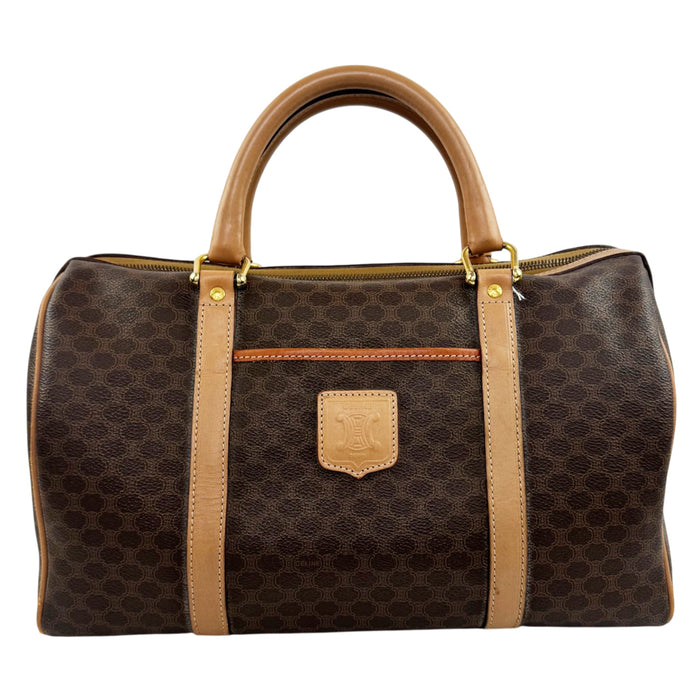 CELINE Brown Macadam Boston Bag LHQ2105
