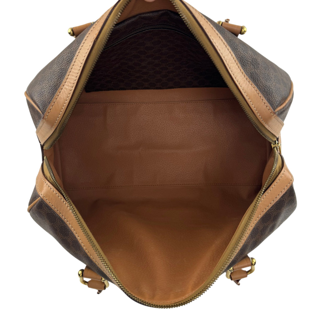 CELINE Brown Macadam Boston Bag LHQ2105
