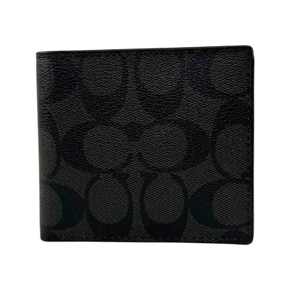 COACH Bi-Fold Black Monogram Wallet LHQ2117