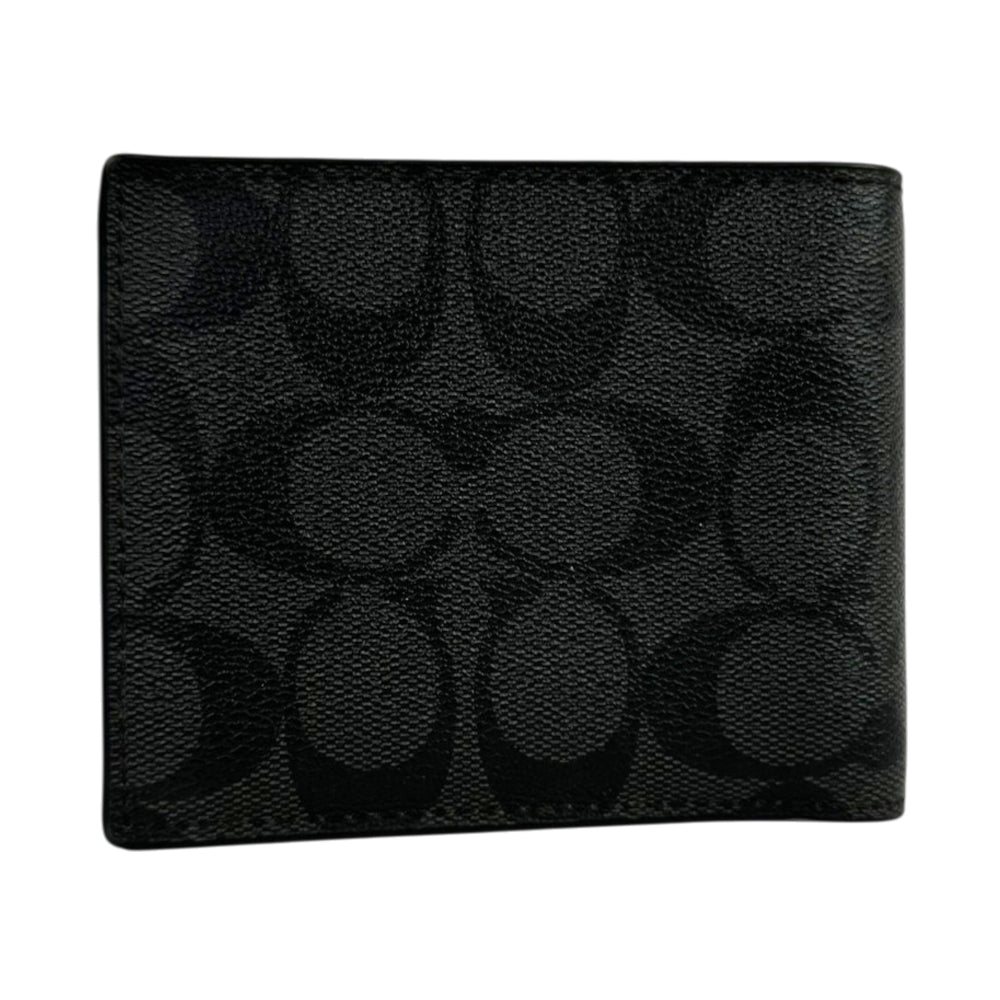 COACH Bi-Fold Black Monogram Wallet LHQ2117