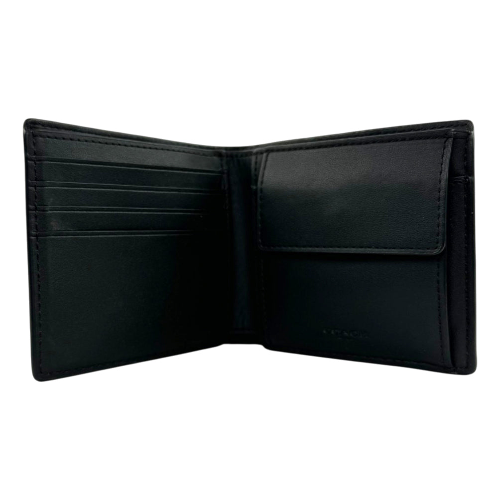 COACH Bi-Fold Black Monogram Wallet LHQ2117