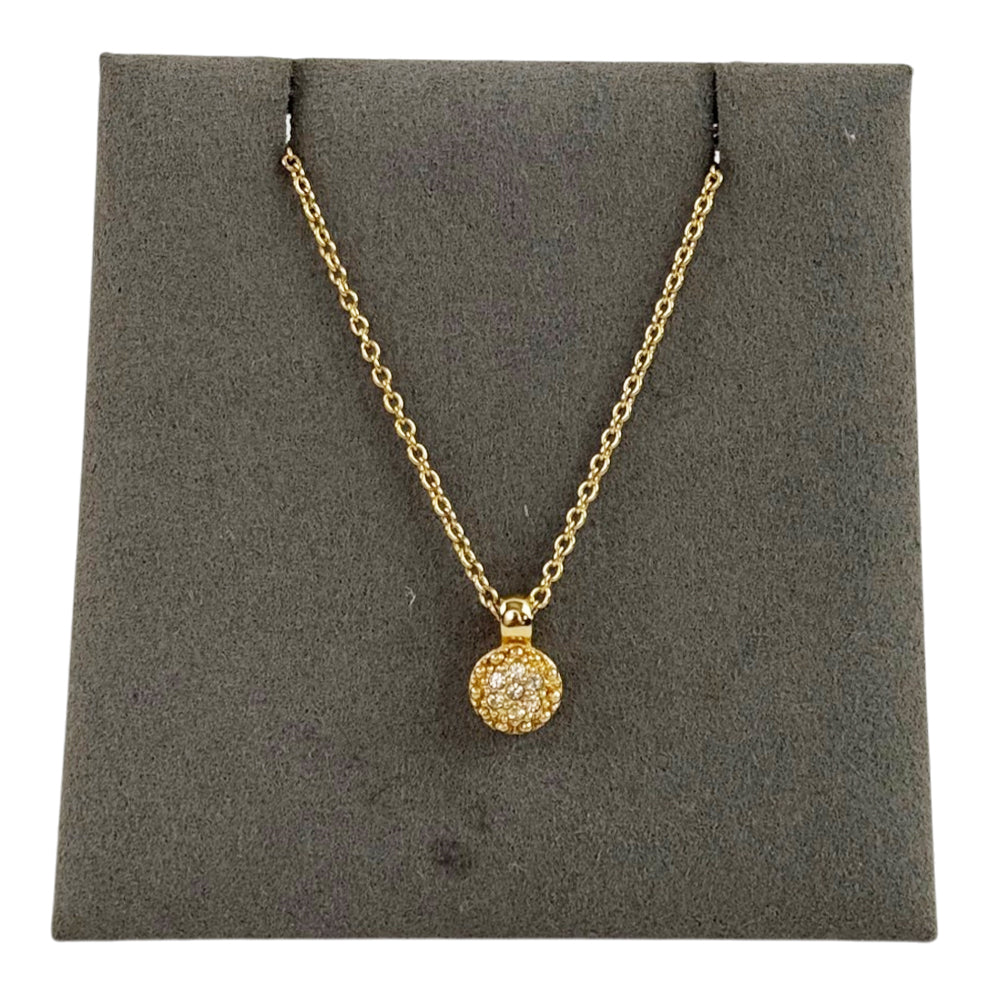 CHRISTIAN DIOR Gold Rhinestone Necklace LHQ2130
