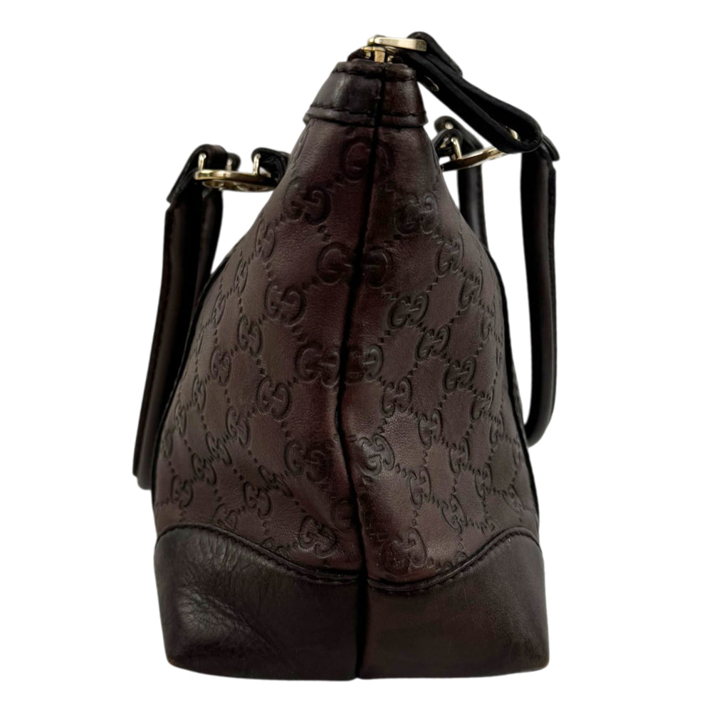 GUCCI Guccissima Brown Leather Lovely Heart Tote Handbag LHQ2131