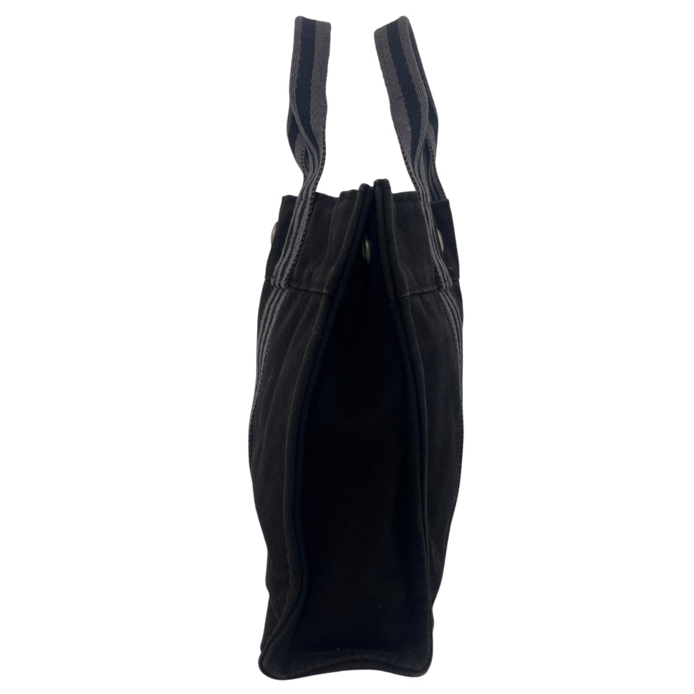 HERMES Fourre Tout Black Canvas Tote Bag LHQ2145