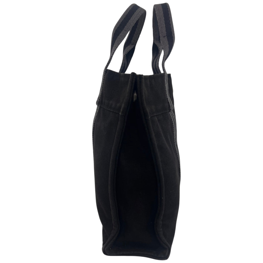 HERMES Fourre Tout Black Canvas Tote Bag LHQ2145