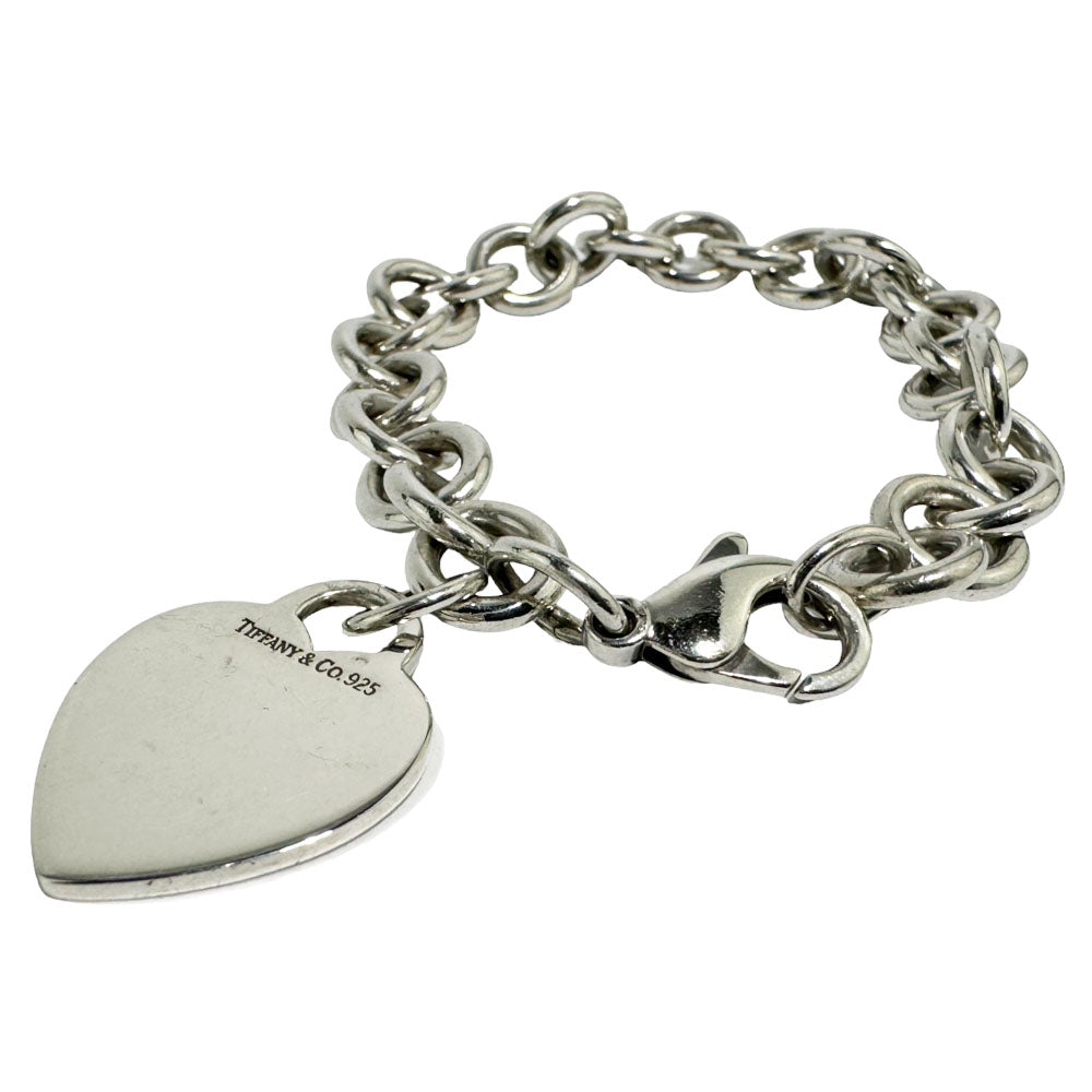 TIFFANY & Co. Bracelet en argent avec étiquette en forme de coeur LHQ215