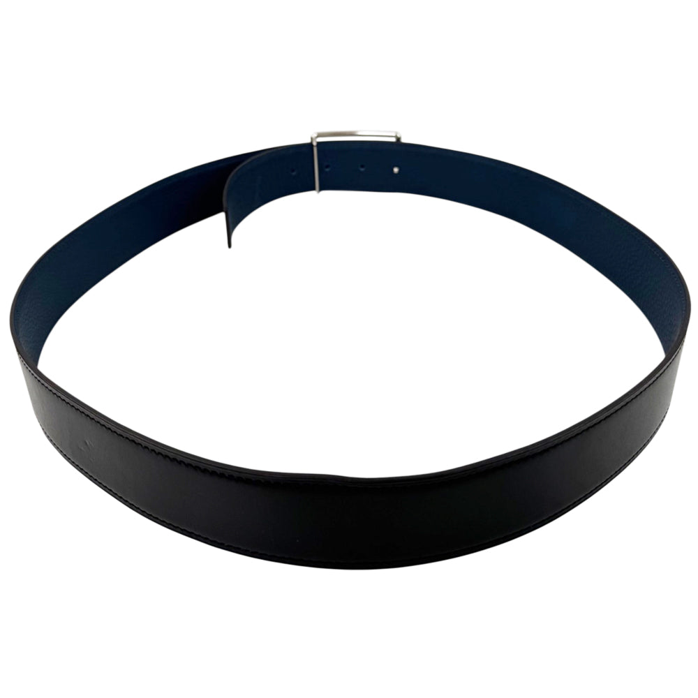 HERMES Reversible Oscar Black/Blue Leather Belt Size 100cm LHQ2152
