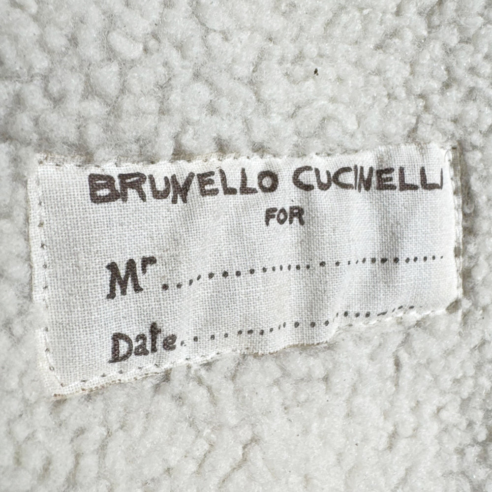BRUNELLO CUCINELLI Brown Suede Fur Lined Jacket Size M LHQ2156