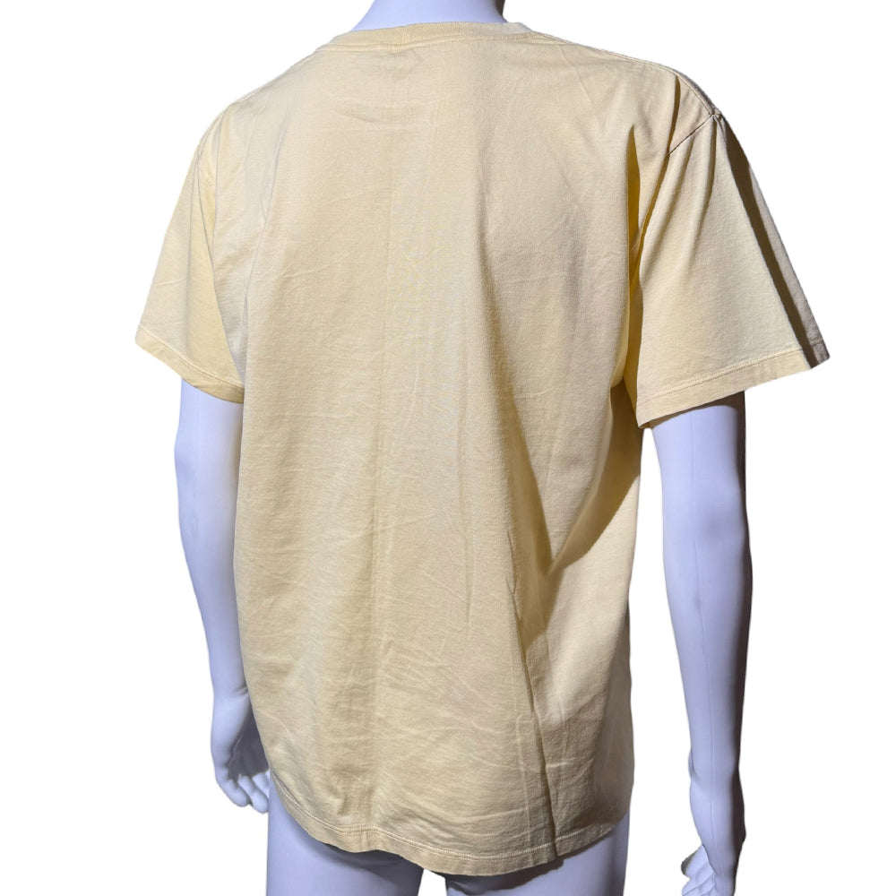 CELINE Yellow Macadam Logo T-Shirt Size M LHQ2158