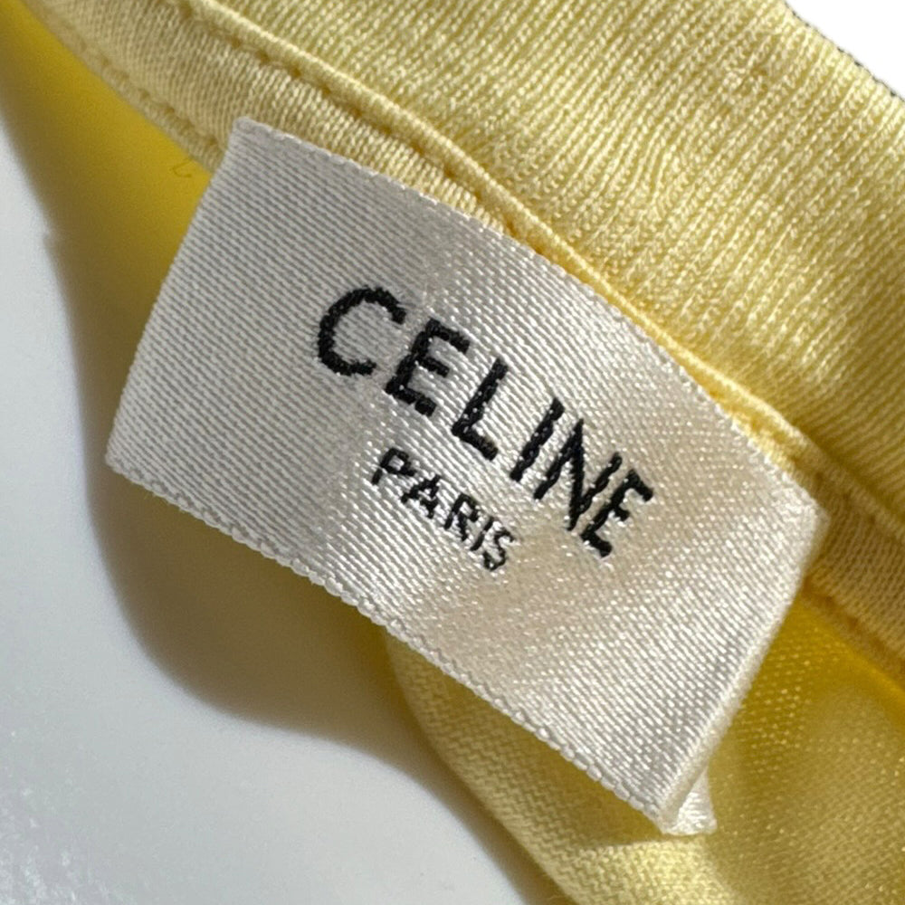 CELINE Yellow Macadam Logo T-Shirt Size M LHQ2158
