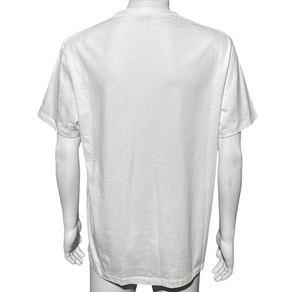 CELINE White Logo T-Shirt Size L LHQ2162