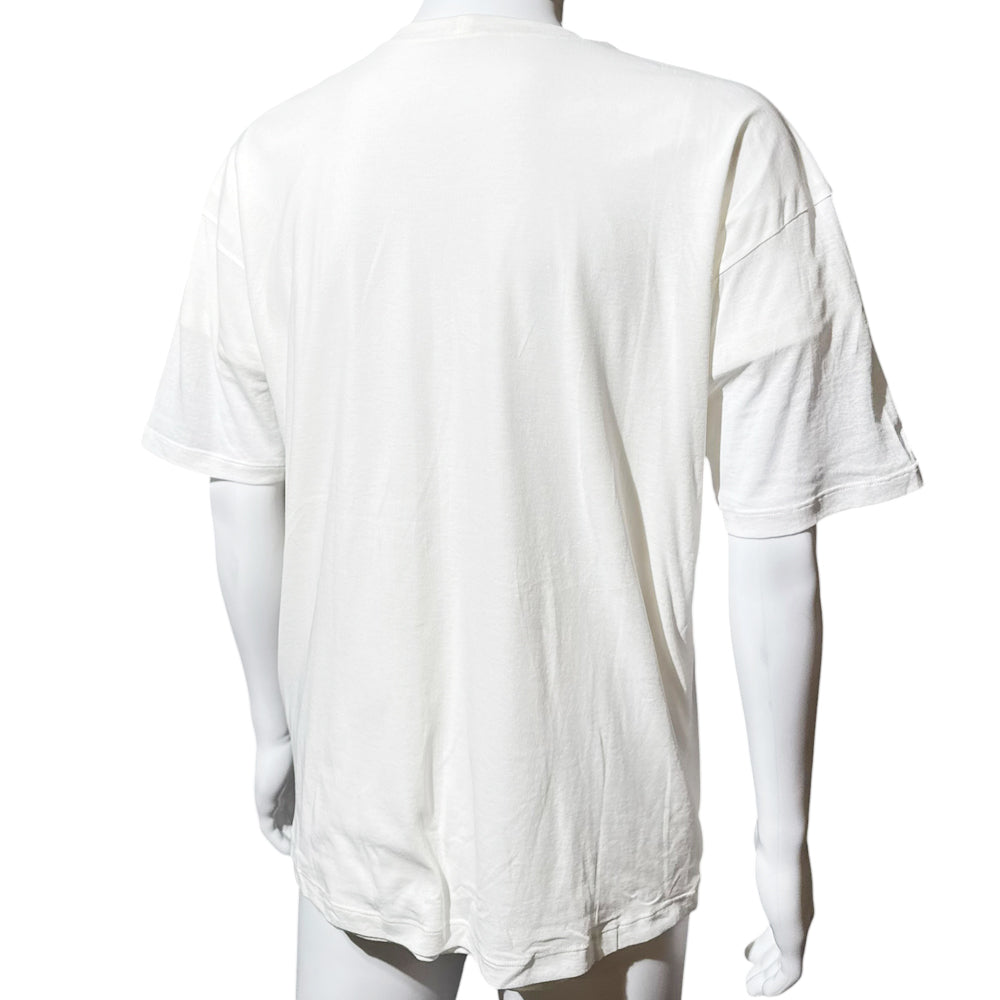 CELINE White Logo T-Shirt Size L LHQ2162