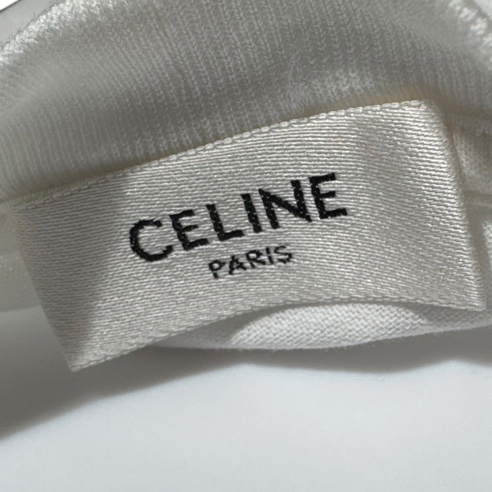 CELINE White Logo T-Shirt Size L LHQ2162