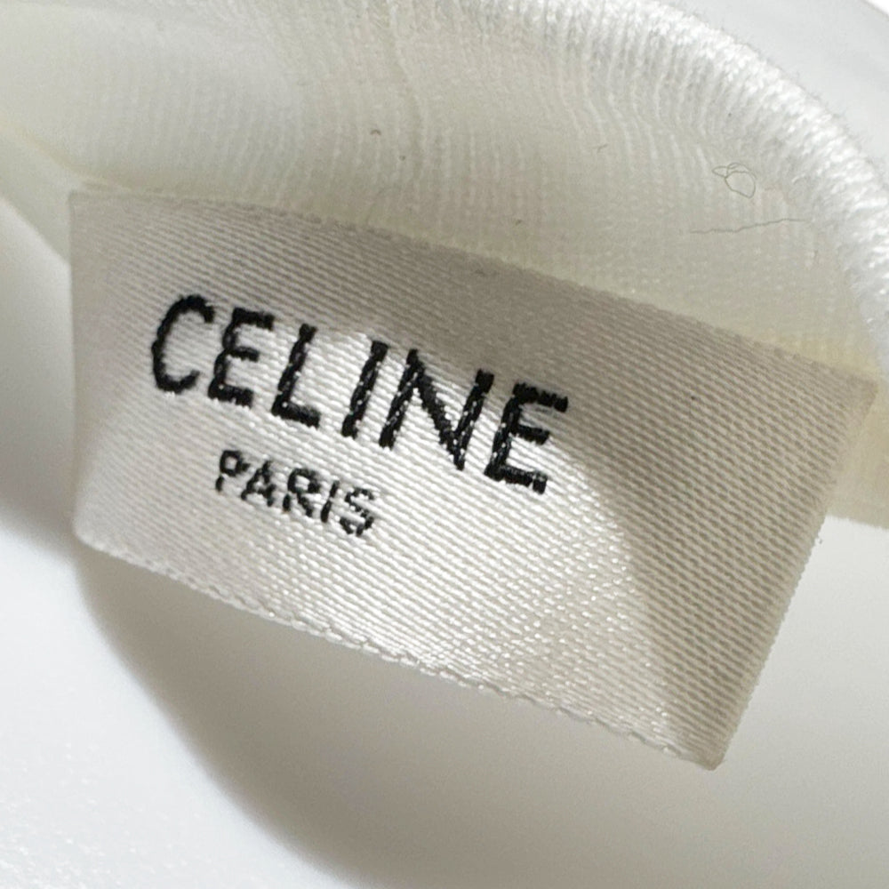 CELINE White Flocked Logo T-Shirt Size M LHQ2163
