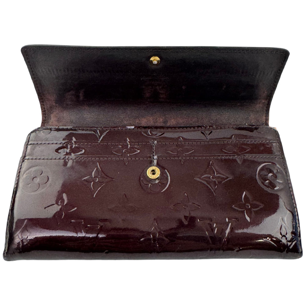 LOUIS VUITTON Burgundy Vernis Patent Leather Purse Wallet LHQ2166