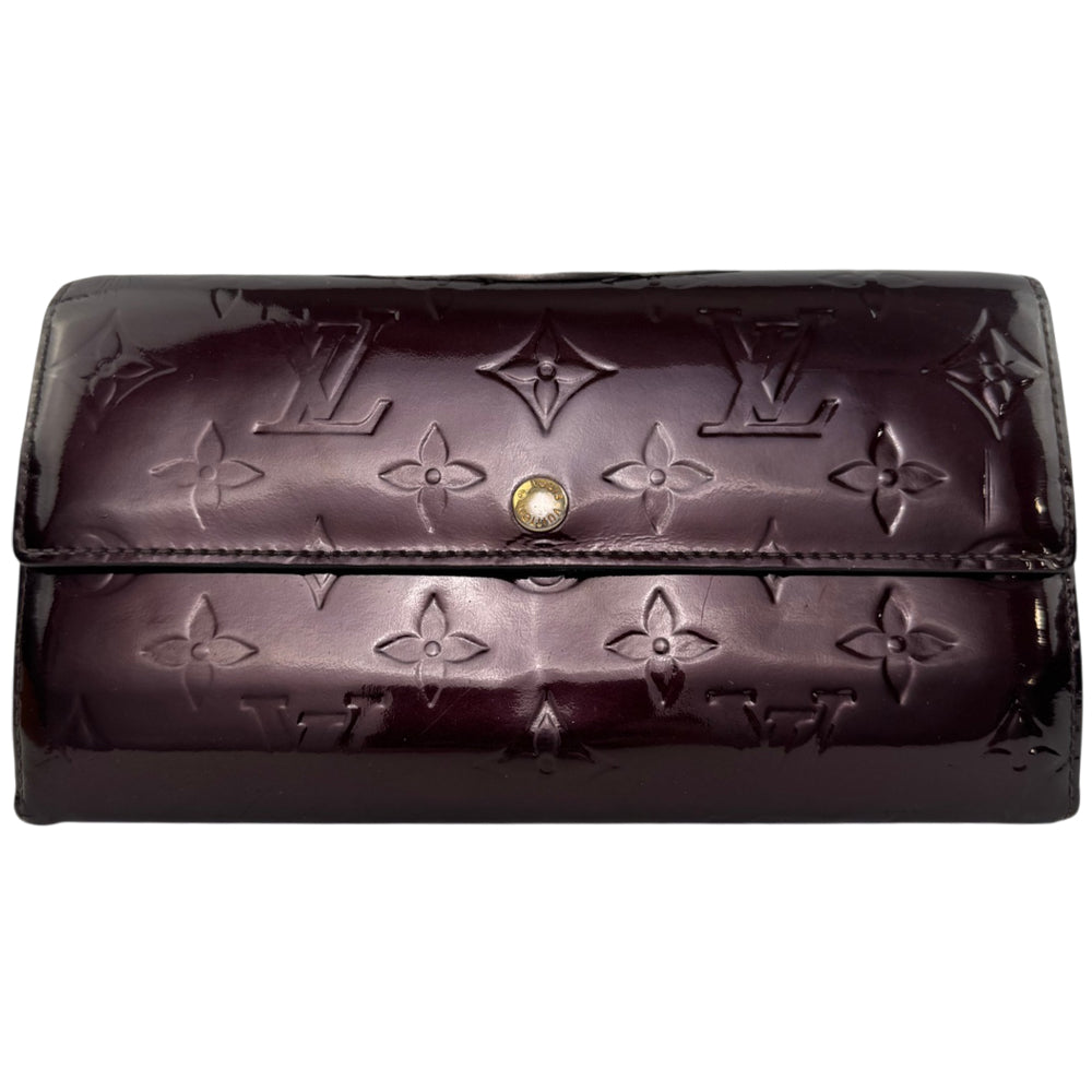LOUIS VUITTON Burgundy Vernis Patent Leather Purse Wallet LHQ2166