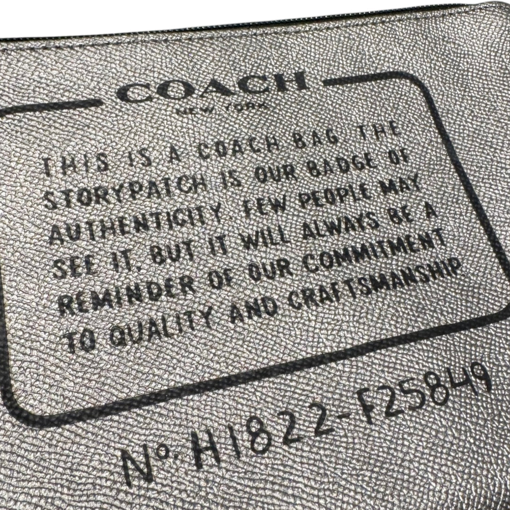 COACH Silver/Grey Leather Wristlet Clutch LHQ2167