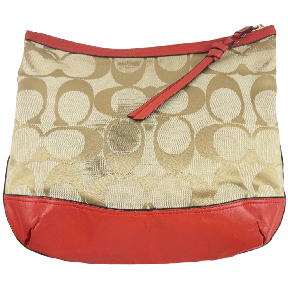 COACH Signature Brown/Red Shoulder Crossbody Bag LHQ2172