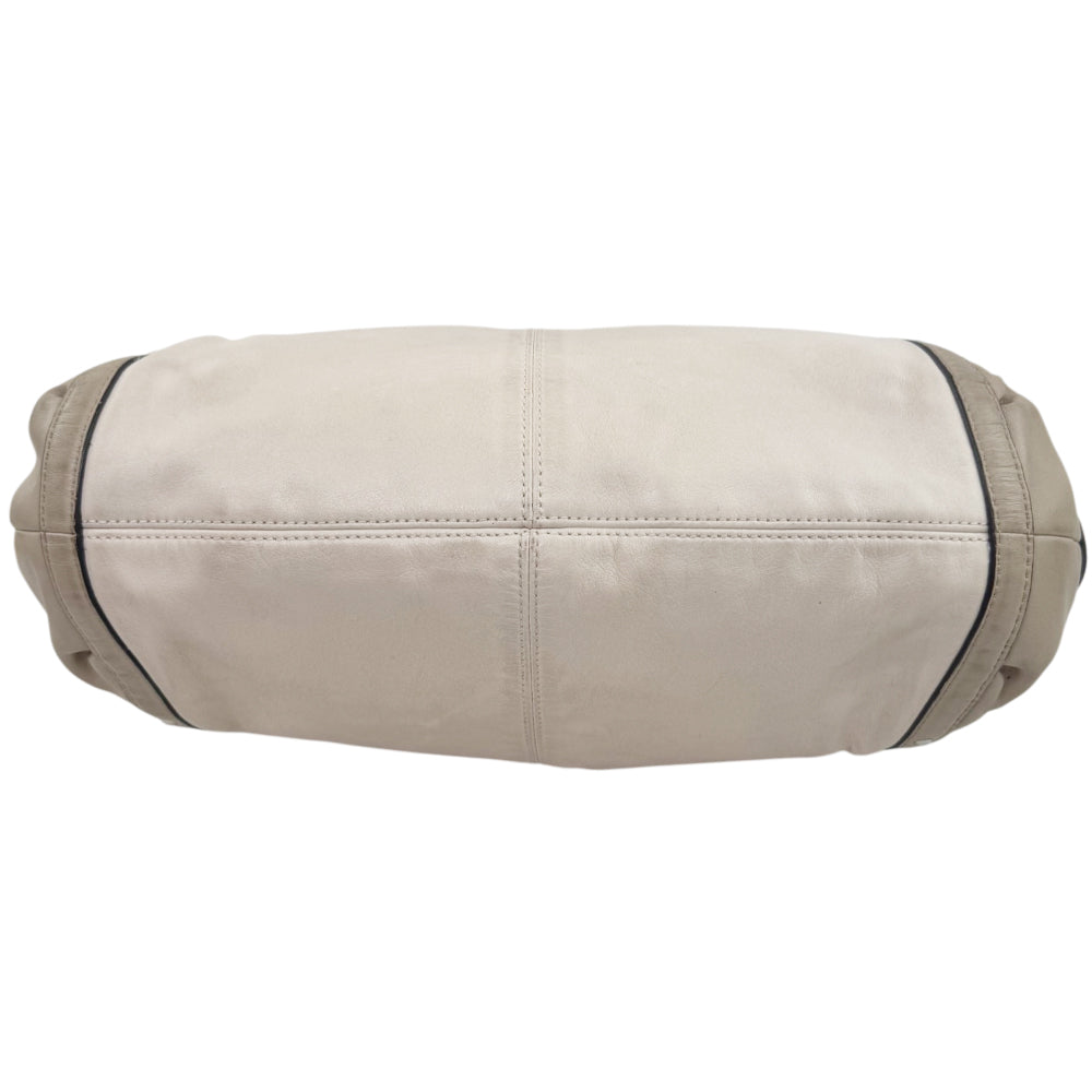 COACH White/Grey Leather Shoulder Bag LHQ2175