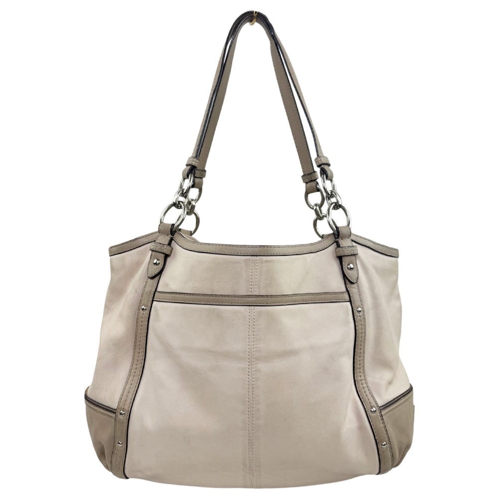 COACH White/Grey Leather Shoulder Bag LHQ2175