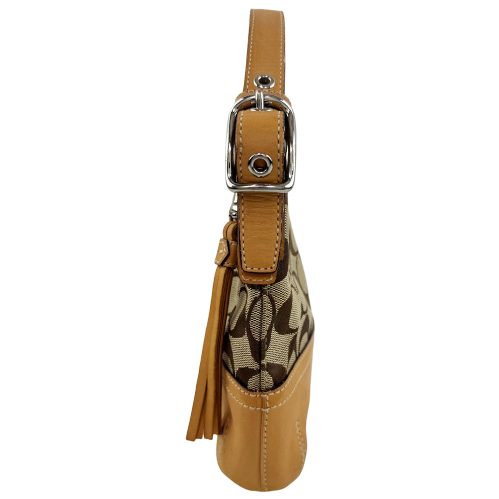 COACH Signature Canvas Brown Small Hand Bag LHQ2176