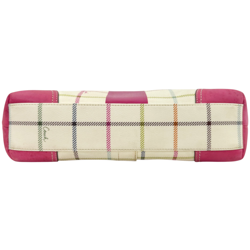 COACH Cream Multicoloured Check Tote Shoulder Bag LHQ2178