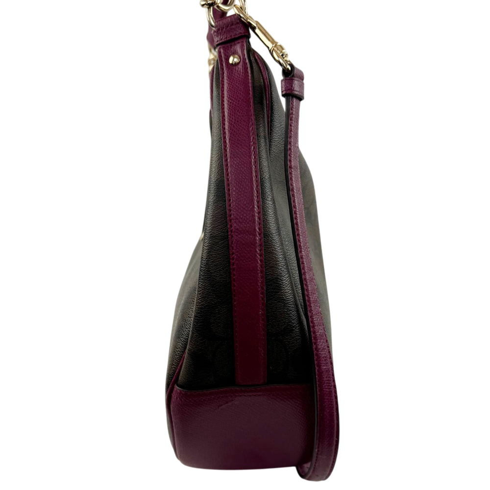 COACH Signature Dark Brown Harley Shoulder Hobo Bag LHQ2182