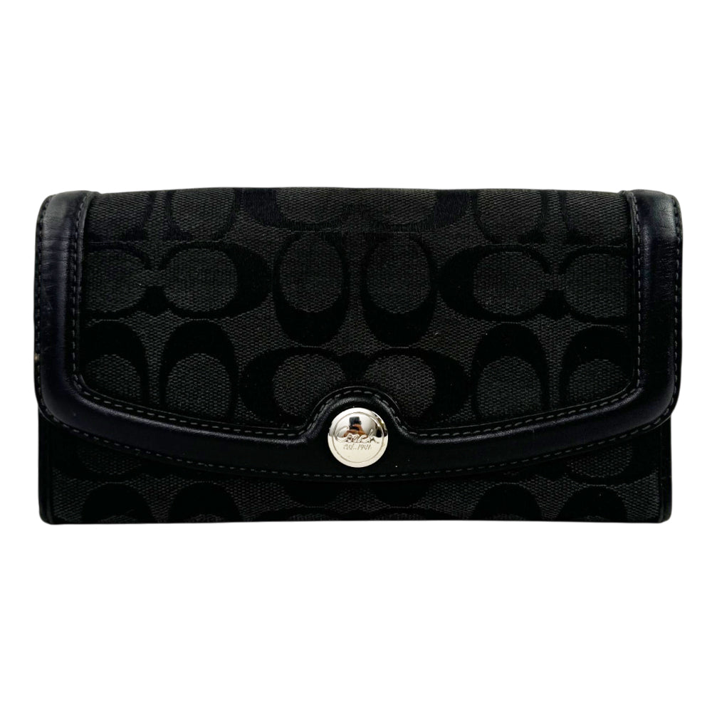 COACH Black Signature Purse Wallet LHQ2190