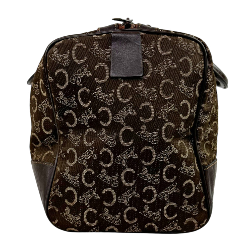 CELINE Brown Macadam Canvas Boston Bag LHQ2191