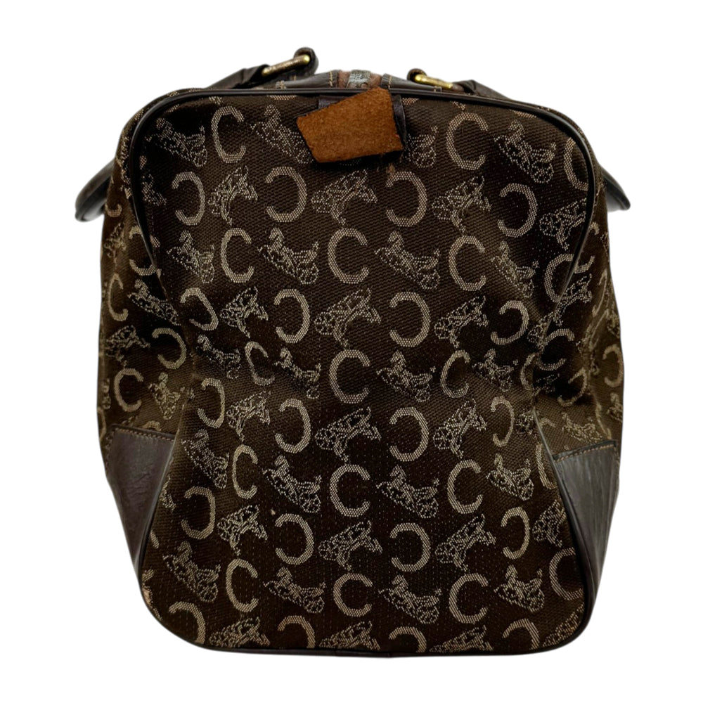 CELINE Brown Macadam Canvas Boston Bag LHQ2191