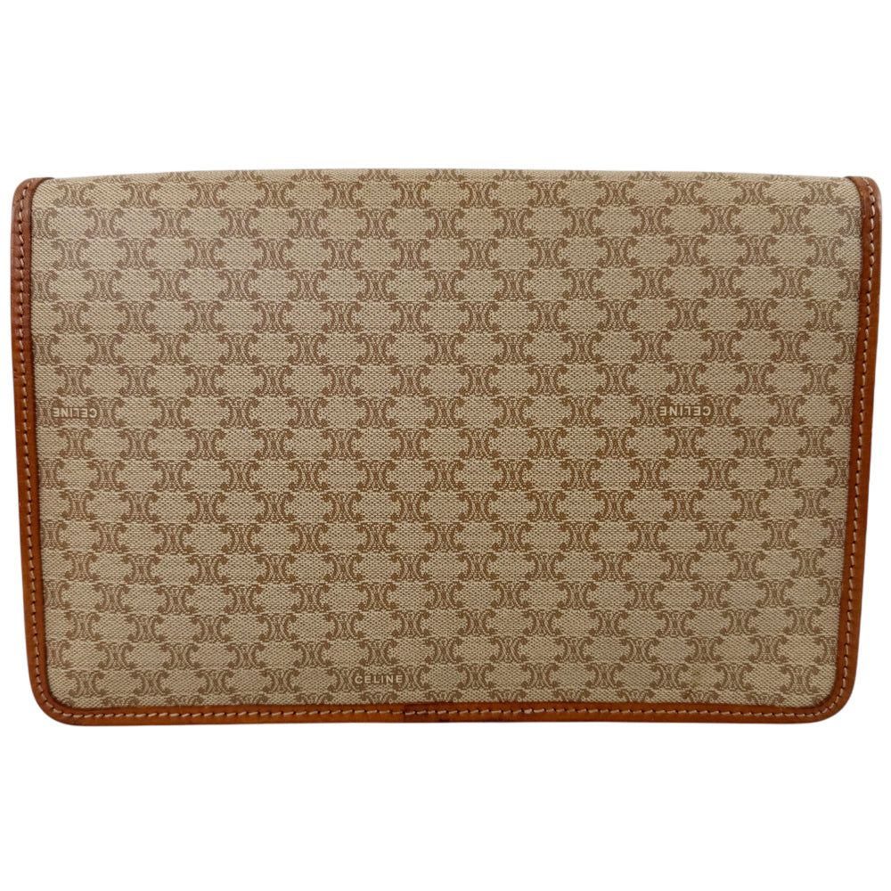 CELINE Macadam Light Brown Envelope Clutch Pouch LHQ2192