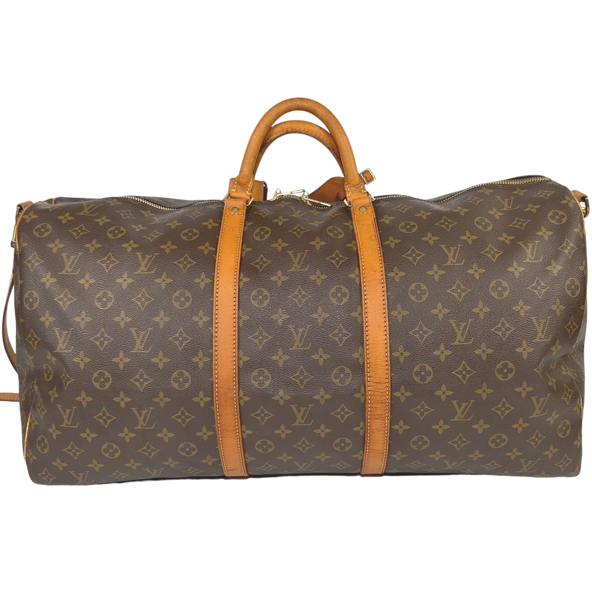 LOUIS VUITTON Keepall Bandouliere 60 Monogramm Tasche mit Riemen LHQ22