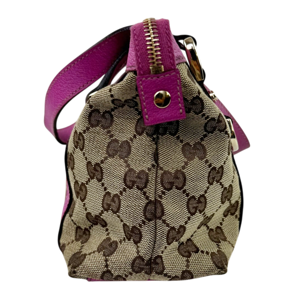 GUCCI GG Brown/Pink Canvas Abbey Shoulder Tote Bag LHQ2201