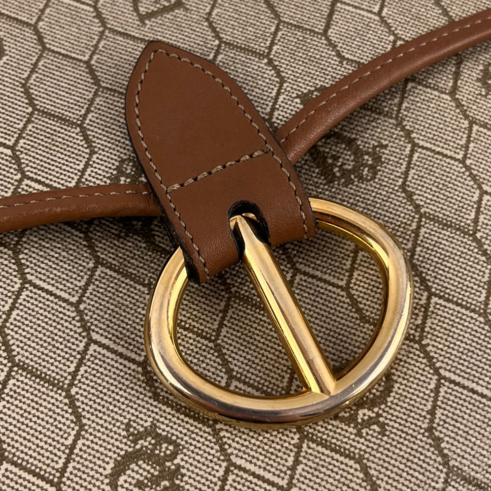 CHRISTIAN DIOR Brown Honeycomb Shoulder Bag LHQ2205