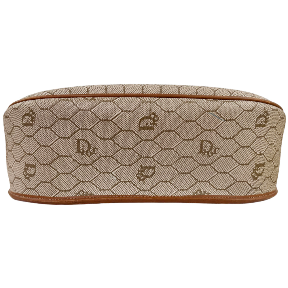 CHRISTIAN DIOR Brown Honeycomb Shoulder Bag LHQ2205