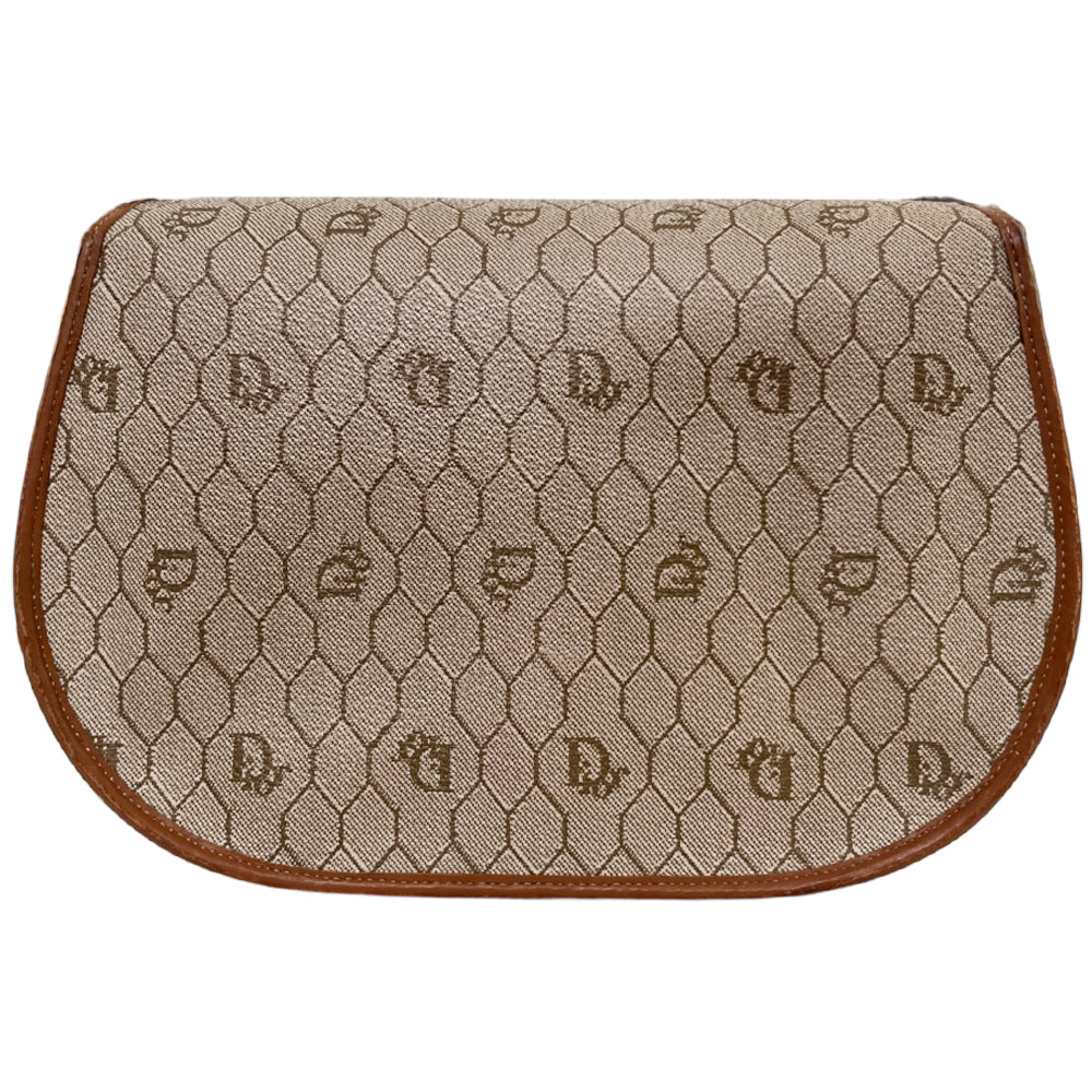 CHRISTIAN DIOR Brown Honeycomb Shoulder Bag LHQ2205