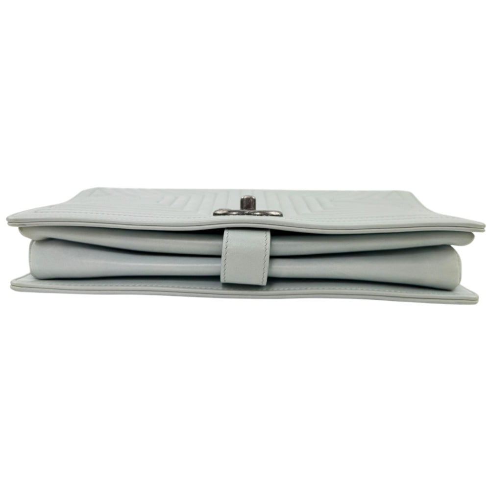 CHANEL Korean Garden Light Blue Leather Shoulder Bag LHQ2206