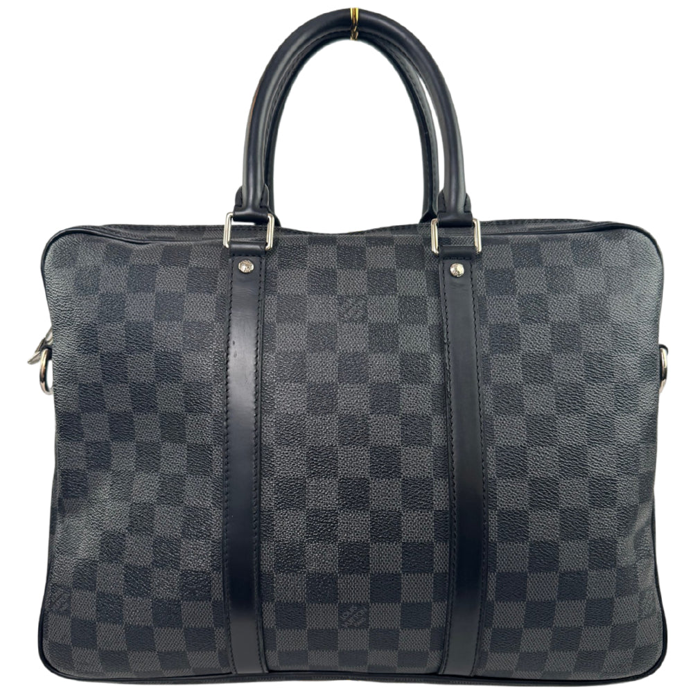 LOUIS VUITTON Damier Graphite Porte Documents Voyage Briefcase Shoulder Bag LHQ2222