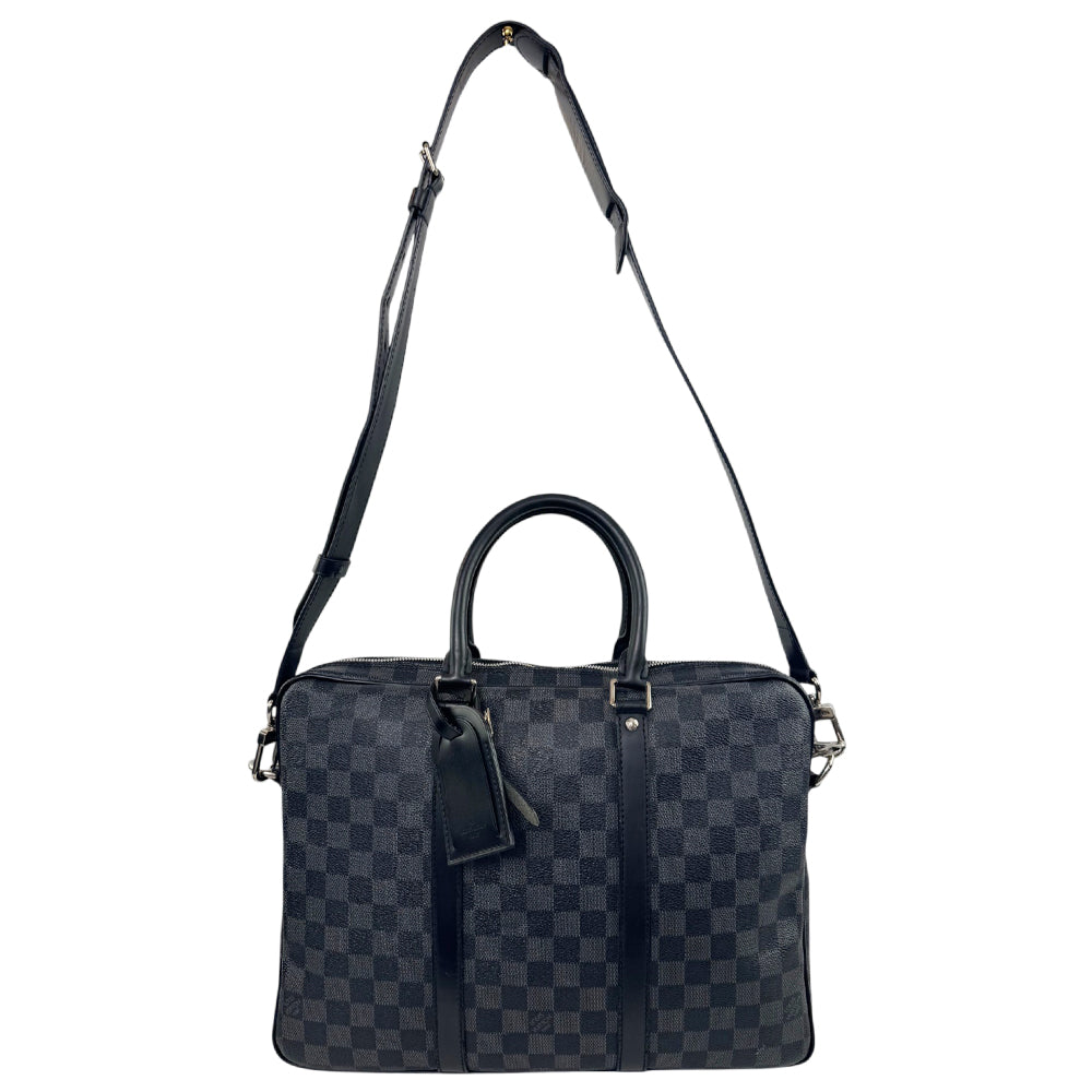 LOUIS VUITTON Damier Graphite Porte Documents Voyage Briefcase Shoulder Bag LHQ2222