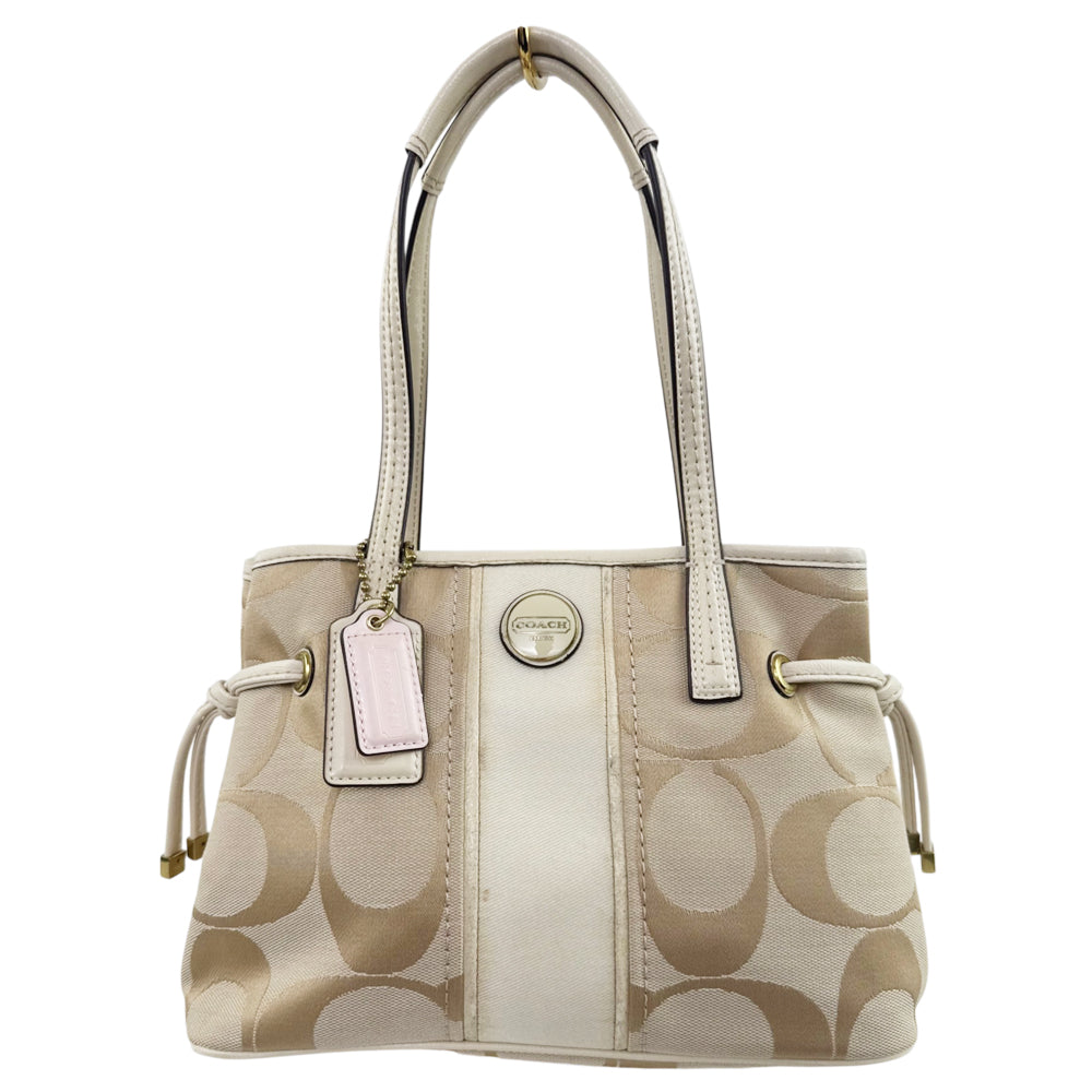 COACH Cream Signature Shoulder Bag LHQ2224