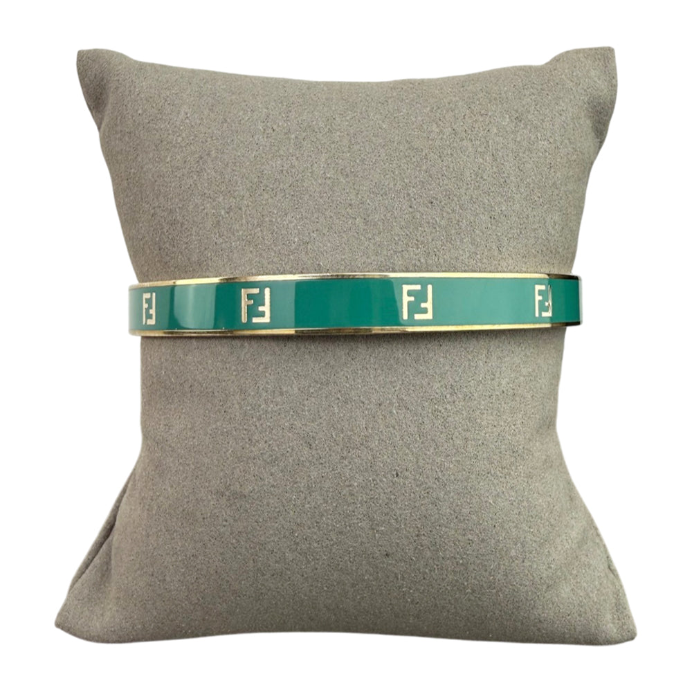 FENDI FF Logo Enamel Bangle Bracelet LHQ2227
