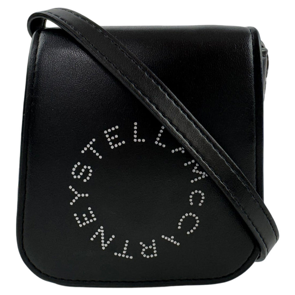 STELLA McCARTNEY Black Leather Mini Crossbody Bag LHQ2228