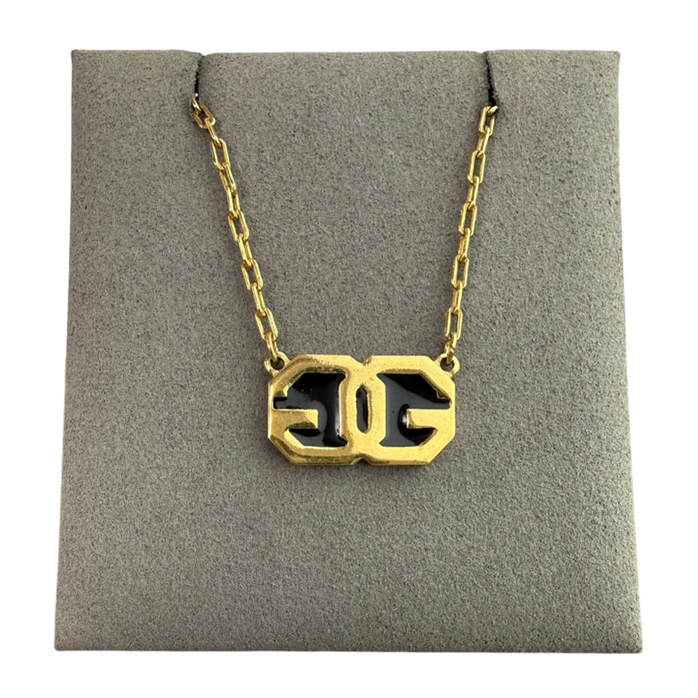 GIVENCHY Gold-Tone Crystal "G" Pendant Necklace LHQ2235