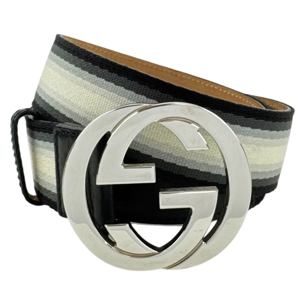 Gucci Interlocking G Stripe Web Belt Size 32" LHQ2247