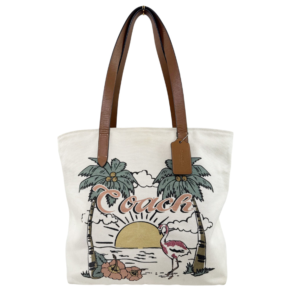 COACH Aloha Summer Canvas Tote Shoulder Bag LHQ2250