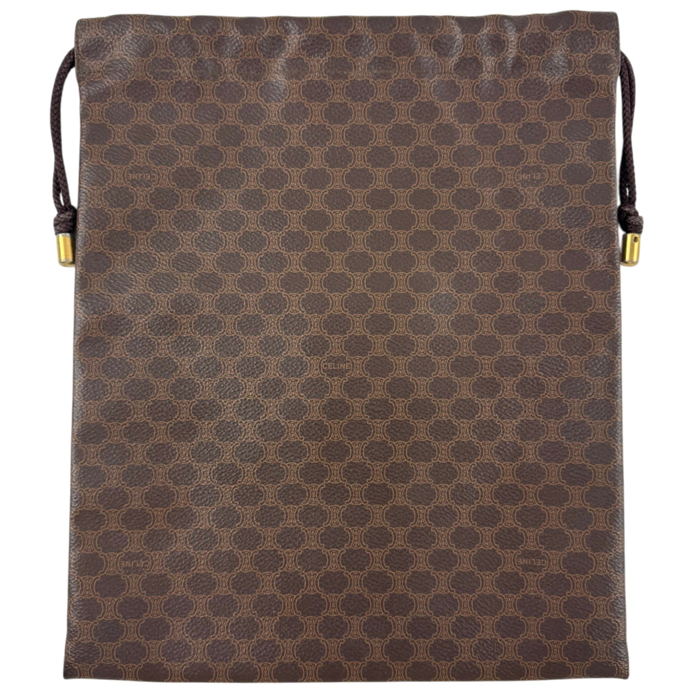 Celine Macadam Brown Drawstring Pouch LHQ2266